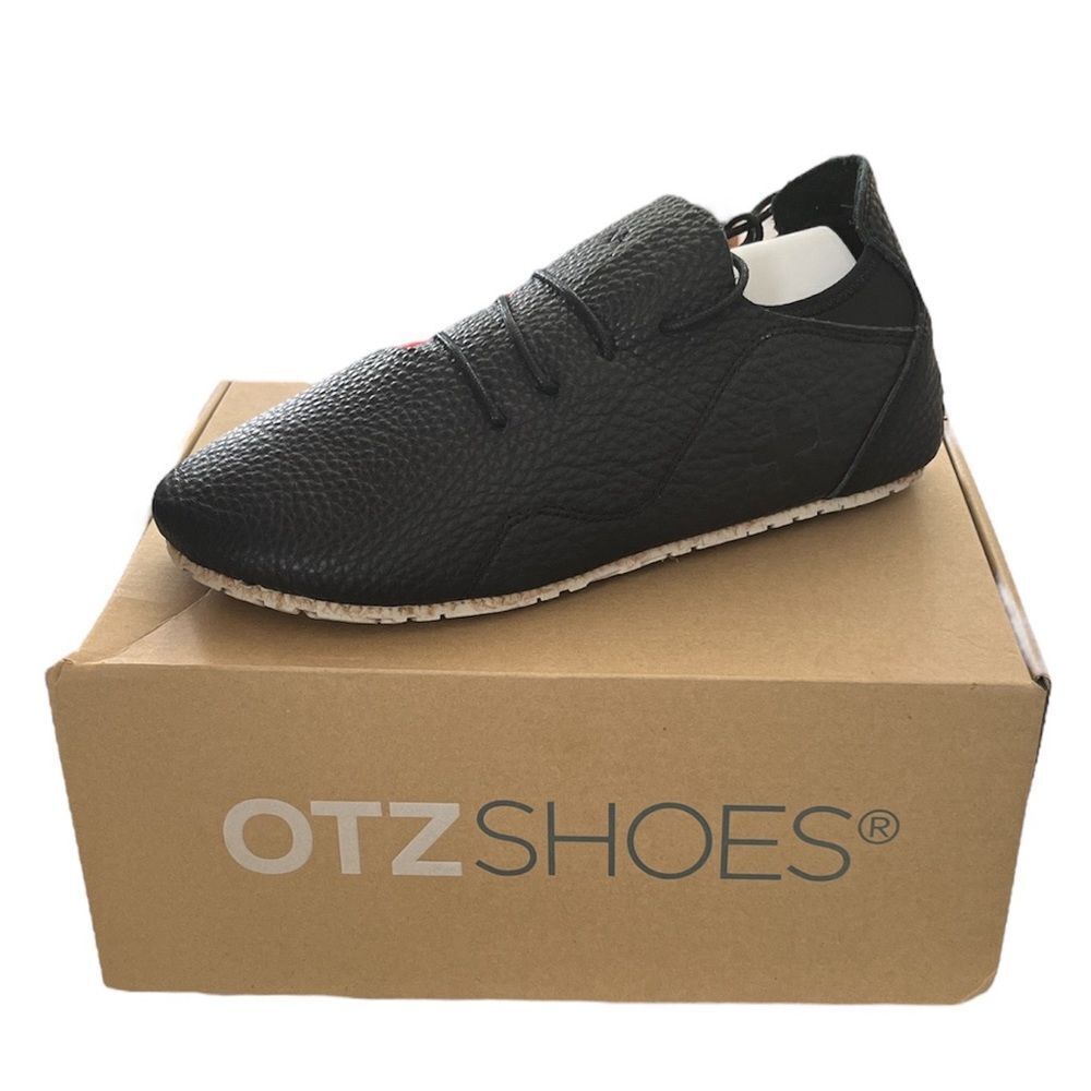OTZ Mens Black Leather Shoes
